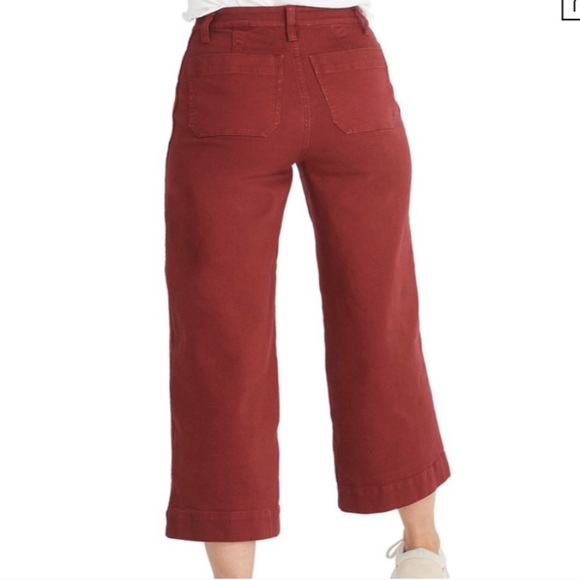 MADEWELL Emmett wide leg cropped red pants - Picture 2 of 9